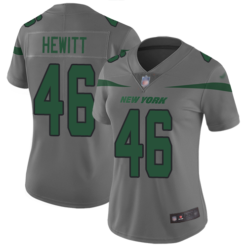 New York Jets Limited Gray Women Neville Hewitt Jersey NFL Football #46 Inverted Legend->women nfl jersey->Women Jersey